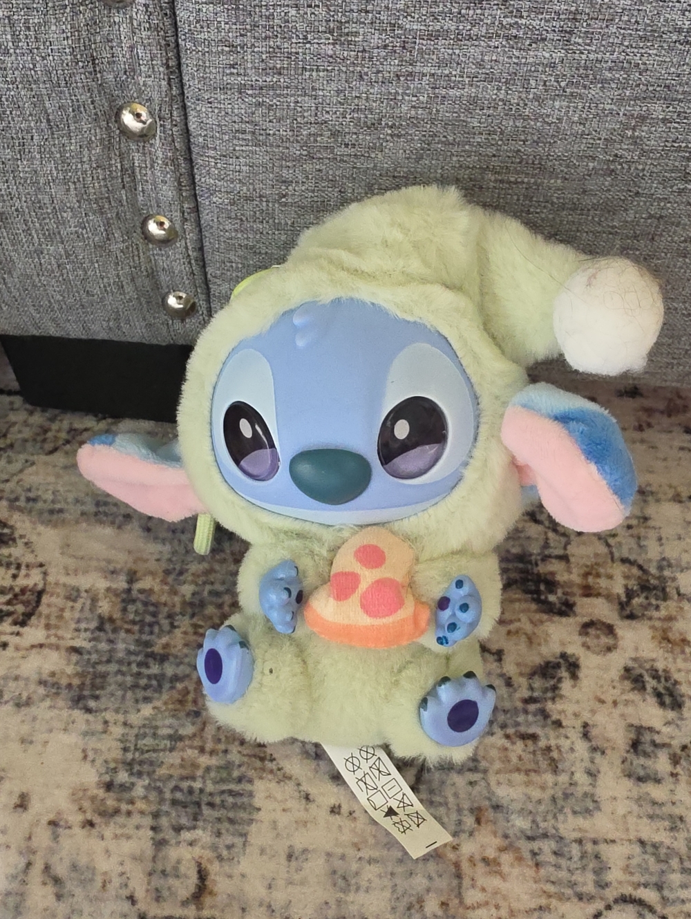Disney Stitch Plush in Light Green Pajama with Blue Face and Pink Ear Accents